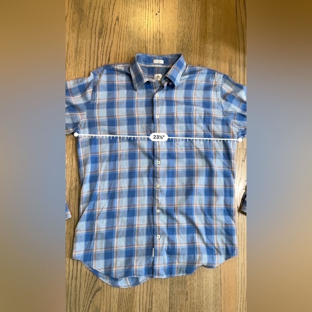 Peter Millar Button Down Long Sleeve Cotton Wool Blend Shirt-Size Large - Picture 5 of 6